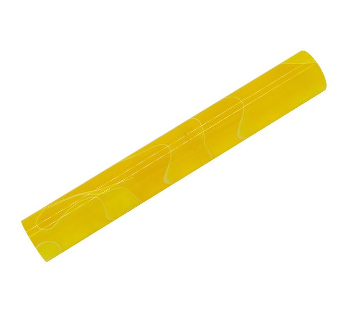 Acrylic Pen Rod - 19mm diameter, ivory yellow with white line