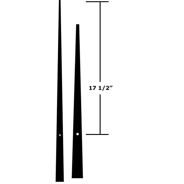 High Torque Clock Hands - Hour & Minute - Black - 445mm (17 1/2")