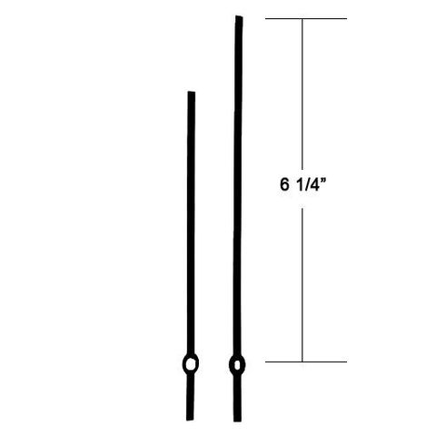 High Torque Clock Hands - Hour & Minute - Black - 159MM (6 1/4")