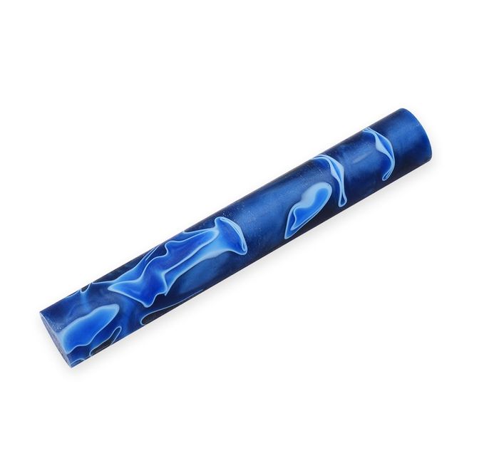 Acrylic Pen Rod - 19mm diameter, royal blue with white and black line
