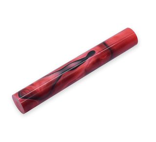 Acrylic Pen Rod - 19mm diameter, red with white & black line