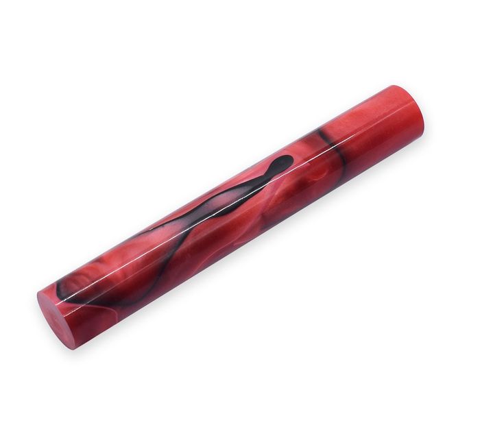 Acrylic Pen Rod - 19mm diameter, red with white & black line