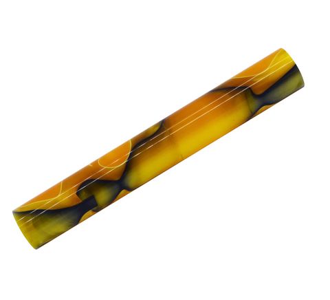 Acrylic Pen Rod - 19mm diameter, gold with white & black line