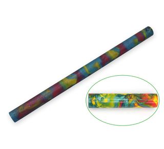 Resin Pen Rod - 18mm diameter, 300mm length. Yellow, blue, red/orange swirl