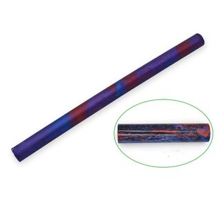 Resin Pen Rod - 18mm diameter, 300mm length. Blue, red, purple & black swirl
