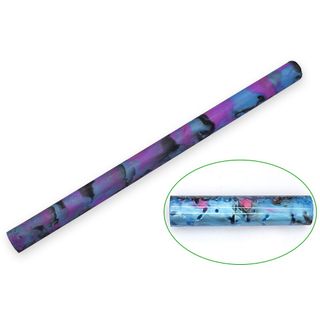 Resin Pen Rod - 18mm diameter, 300mm length. Pale blue, pink & black swirl