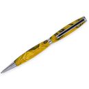 Chrome Ball Point Pen Kit - Twist - Black Clip - Pack of 5