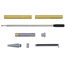 Chrome Ball Point Pen Kit - Twist - Black Clip - Pack of 5