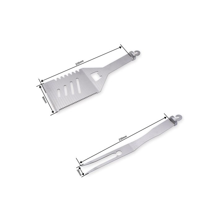 Carbatec Stainless Steel BBQ Spatula and Fork Kit
