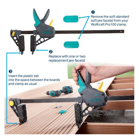 Plank/Decking Installation Jaw - suits PRO100 Clamps