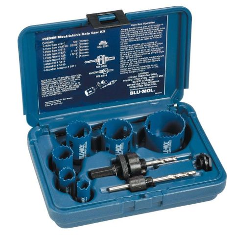 BLU-MOL XTREME BI-METAL HOLE SAW KIT 9PCE 16-51mm