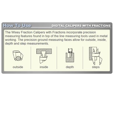 Wixey Digital Fraction Calipers 150mm