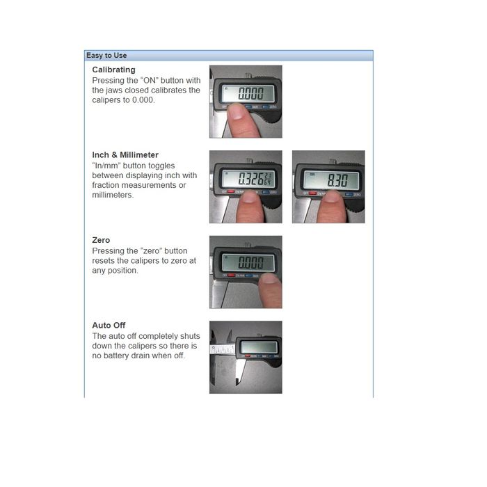 Wixey Digital Fraction Calipers 150mm