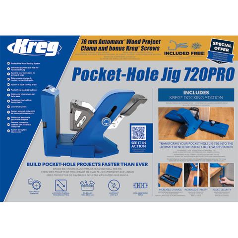 Kreg Pocket Hole Jig 720PRO Promo Kit with Bonus Clamp & Screws