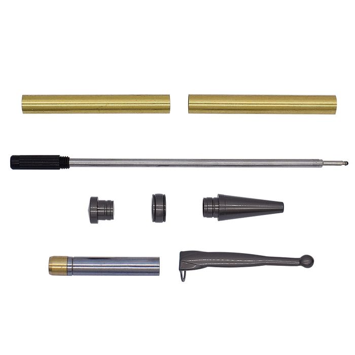 Satin Gun Metal Fancy Slimline Pen Kit - Pack of 1