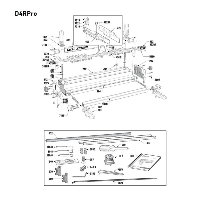 Leigh D4R R/H Metric Scale Assembly