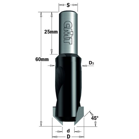 45 degree Countersink with parallel shank ***