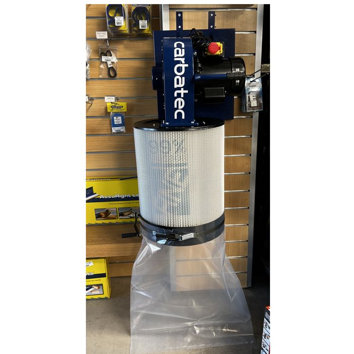 Carbatec 1HP Wall Mount Dust Collector with Cartridge Filter