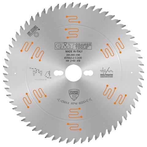 CMT Blade 250mm 60Teeth Chrome