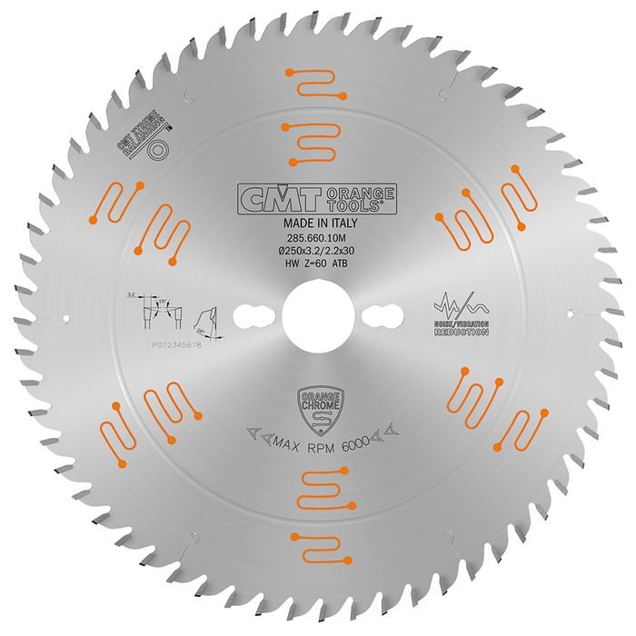 CMT Blade 250mm 60Teeth Chrome