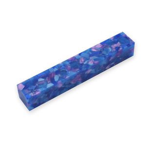 Acrylic Pen Blank 20 x 20 x 130mm. Blue & purple crush