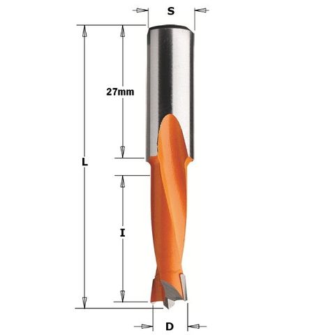 Dowel Drill LH 8.0mm D x 27mm Cut 10mm ***