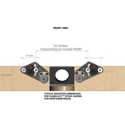 JessEm Clear-Cut Stock Guides Mounting Kit for Shop Made Fences