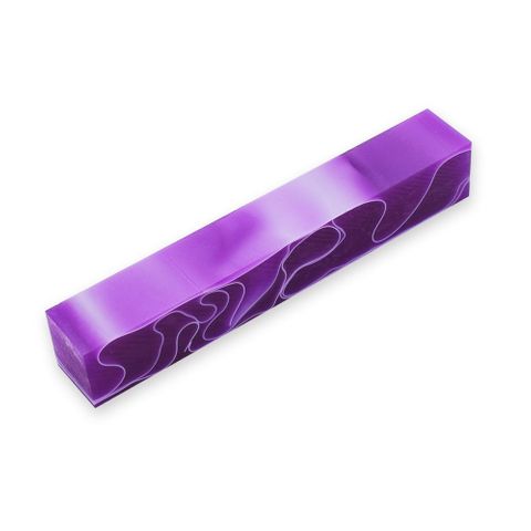 Acrylic Pen Blank - 20 x 20 x 130mm, purple and white