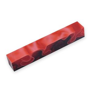 Acrylic Pen Blank - 20 x 20 x 130mm, red, white and black