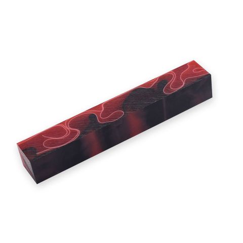 Acrylic Pen Blank - 20 x 20 x 130mm, red, white and black