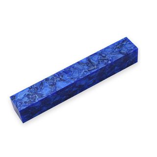 Acrylic Pen Blank 20 x 20 x 130mm. Crush of Dark Blue with White