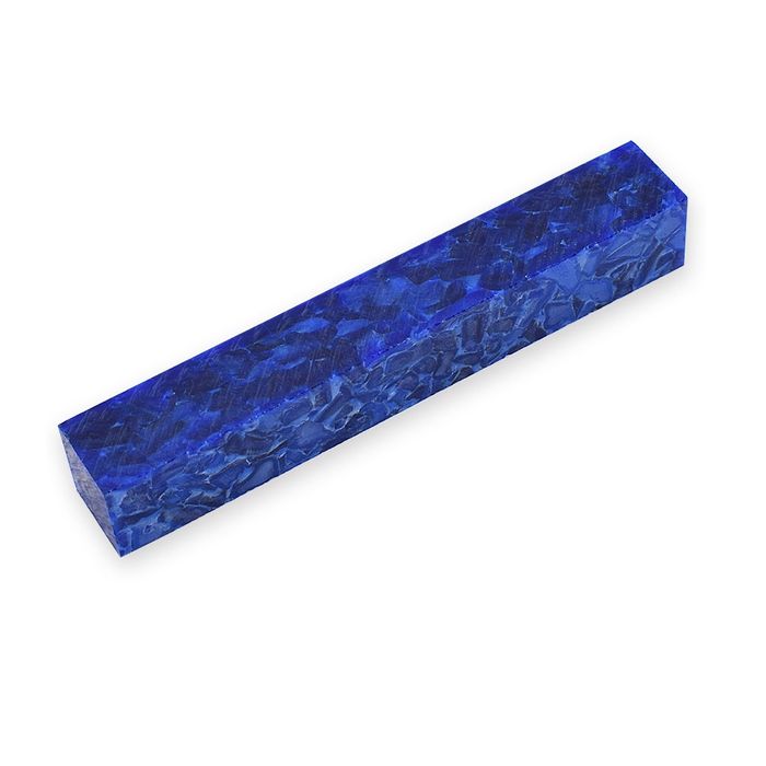 Acrylic Pen Blank 20 x 20 x 130mm. Crush of Dark Blue with White