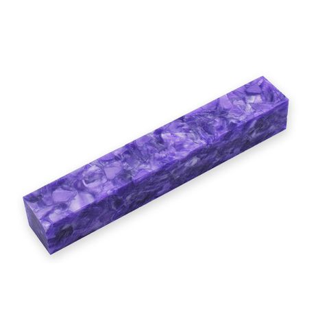 Acrylic Pen Blank 20 x 20 x 130mm. Crush of Purple Pearl