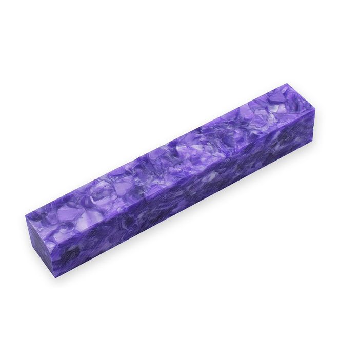 Acrylic Pen Blank 20 x 20 x 130mm. Crush of Purple Pearl