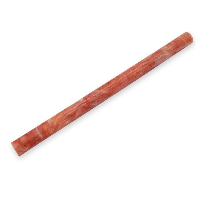 Resin Pen Rod - 18mm diameter, 300mm length. Apricot, white & red (agate)