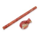 Resin Pen Rod - 18mm diameter, 300mm length. Apricot, white & red (agate)