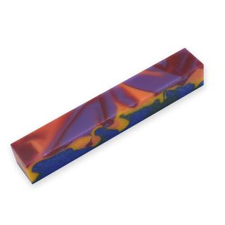 Acrylic Pen Blank - 20 x 20 x 130mm, Carnival camo (rainbow colours)