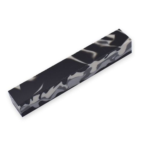 Acrylic Pen Blank - 20 x 20 x 130mm, Urban camo (black, white, grey)