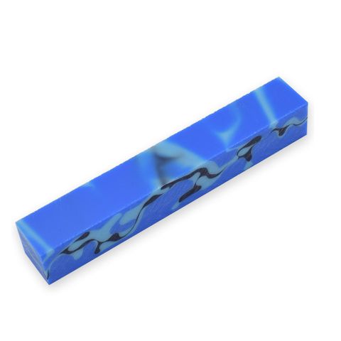 Acrylic Pen Blank - 20 x 20 x 130mm US Navy camo (blue, green & black)