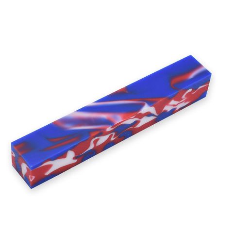 Acrylic Pen Blank - 20 x 20 x 130mm, Camoflague (red, blue, white)