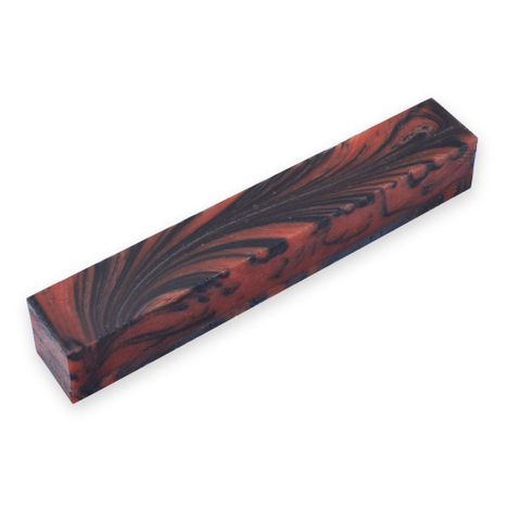 Resin Pen Blank - 20 x 20 x 130mm - coffee & black