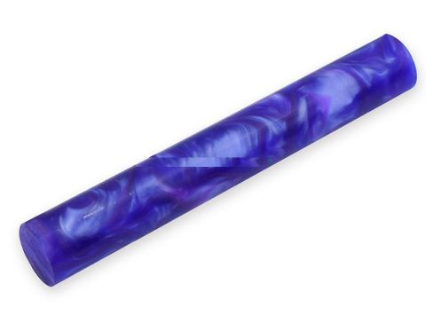 Acrylic Pen Rod - 19mm diameter, blue with purple line