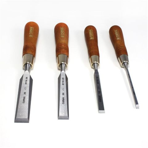 Narex Wood Line Plus Series 4pc Bevel Edge Chisel Set