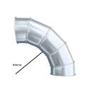 Steel Duct 100mm 90 degree bend with rolled edges both ends