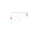 Steel Duct 100mm 90 degree bend with rolled edges both ends
