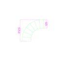 Steel Duct 125mm 90 degree bend with rolled edges both ends