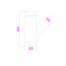 Steel Duct Y with 125mm straight and 100mm branch rolled edge ends