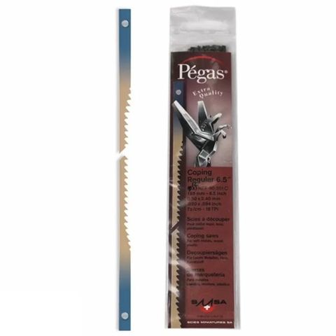 Pegas Pinned Regular Tooth Coping Saw 6.5" Blades - 20 TPI