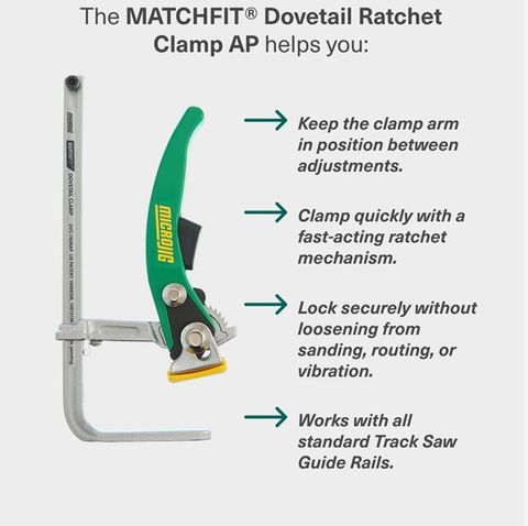 MicroJig MatchFit Dovetail Ratchet Clamp AP