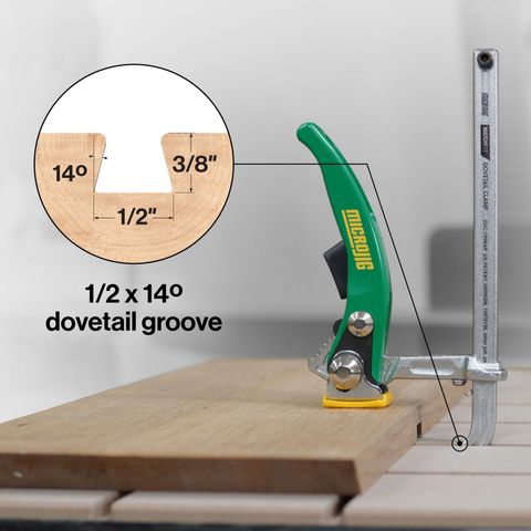 MicroJig MatchFit Dovetail Ratchet Clamp AP